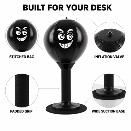 TiltBag product features including stitched bag, inflation valve, padded grip and suction base